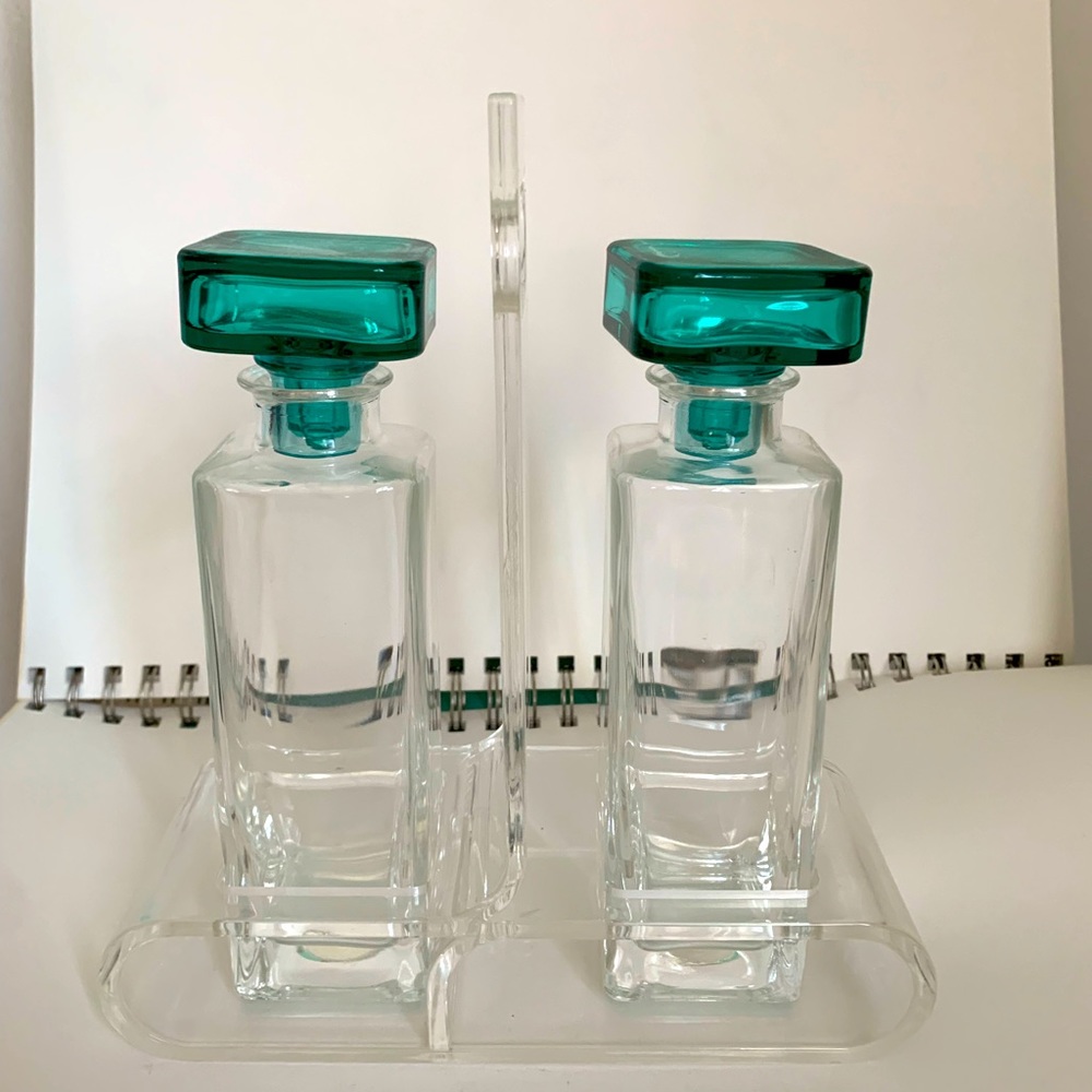 Vintage MCM Luigi Bormioli Light & Music Oil Vinegar Set